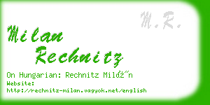 milan rechnitz business card
